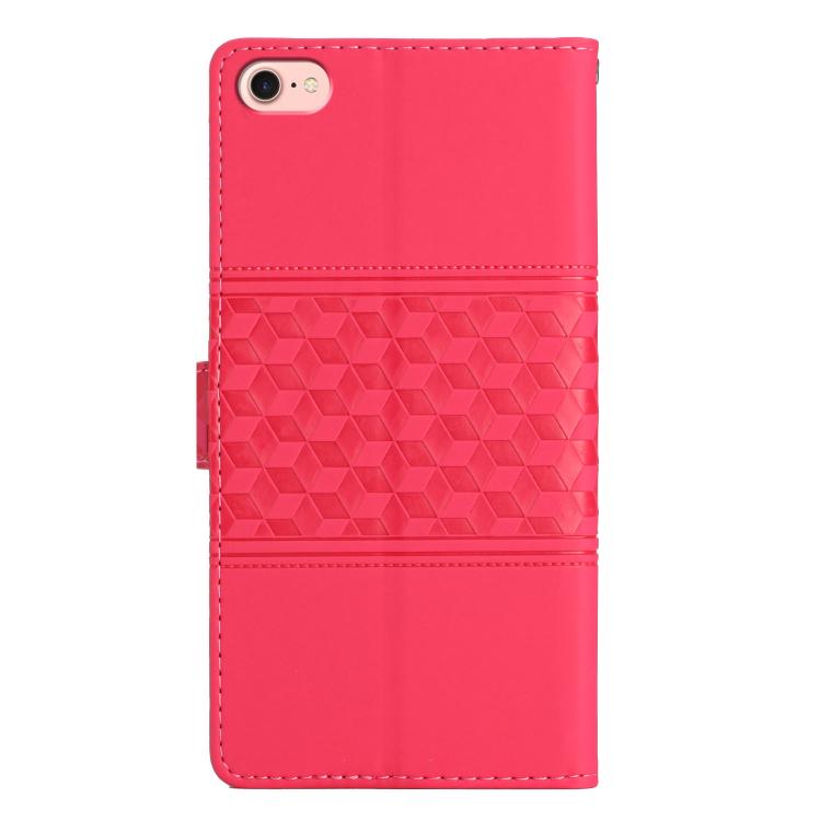 For iPhone 16e Diamond Embossed Skin Feel Leather Phone Case(Red) by bashfashion