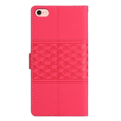 For iPhone 16e Diamond Embossed Skin Feel Leather Phone Case(Red) by bashfashion