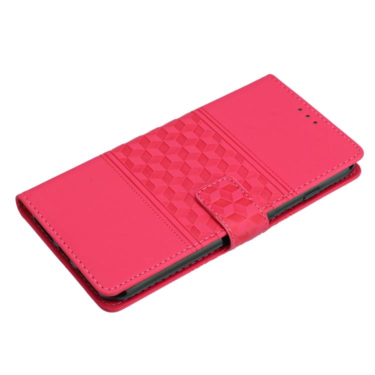 For iPhone 16e Diamond Embossed Skin Feel Leather Phone Case(Red) by bashfashion