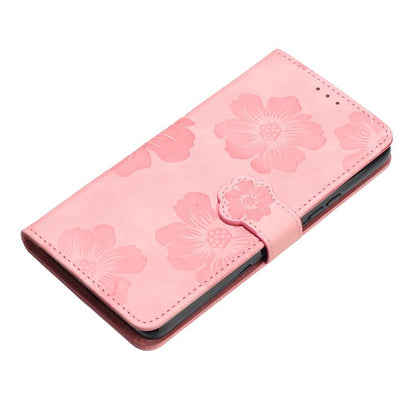 For iPhone 16e Flower Embossing Pattern Leather Phone Case(Pink) by bashfashion
