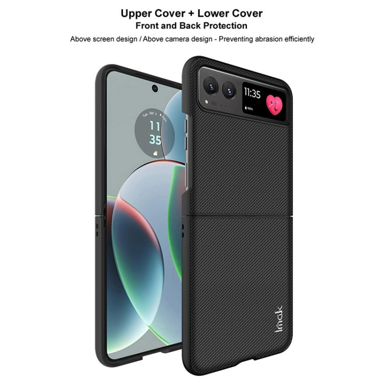 For Motorola Razr 40 imak Ruiyi Series Carbon Fiber PU + PC Phone Case by imak
