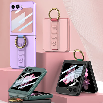 For Samsung Galaxy Z Flip6 GKK Integrated Ultrathin Shockproof Phone Case with Ring Wrist Strap(Green) by GKK