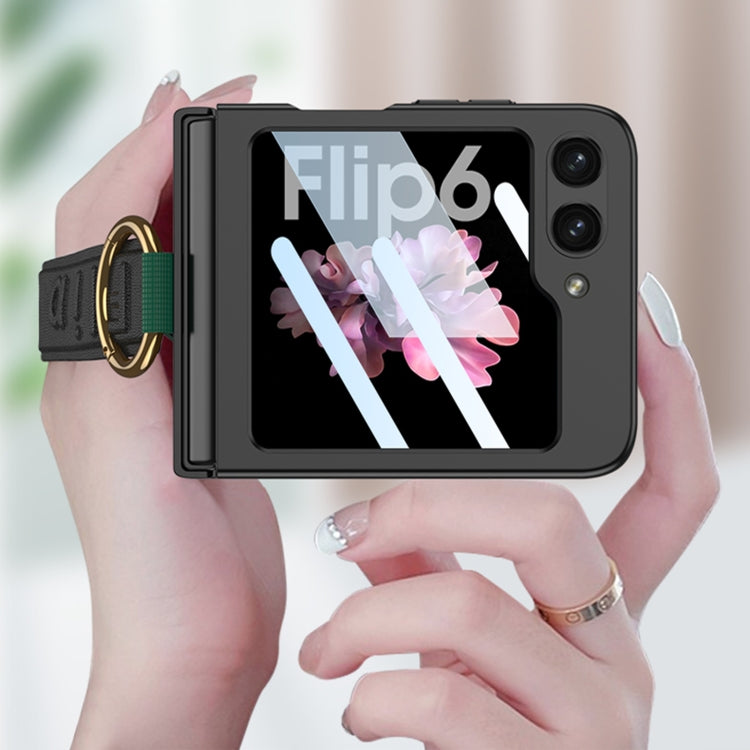 For Samsung Galaxy Z Flip6 GKK Integrated Ultrathin Shockproof Phone Case with Ring Wrist Strap(Green) by GKK