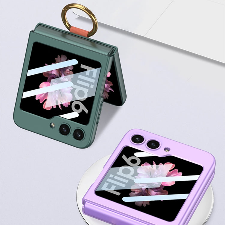 For Samsung Galaxy Z Flip6 GKK Integrated Ultrathin Shockproof Phone Case with Ring Wrist Strap(Green) by GKK