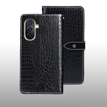 For Huawei nova Y71 idewei Crocodile Texture Leather Phone Case(Black) by idewei