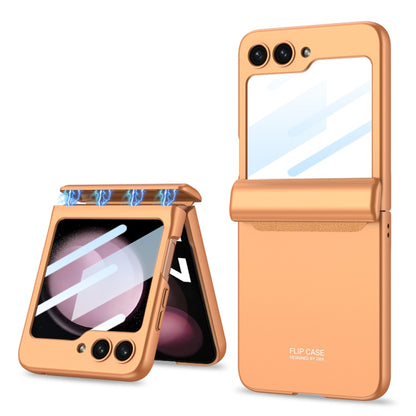 For Samsung Galaxy Z Flip5 GKK Integrated Magnetic Full Coverage Folding Phone Case(Orange) by GKK
