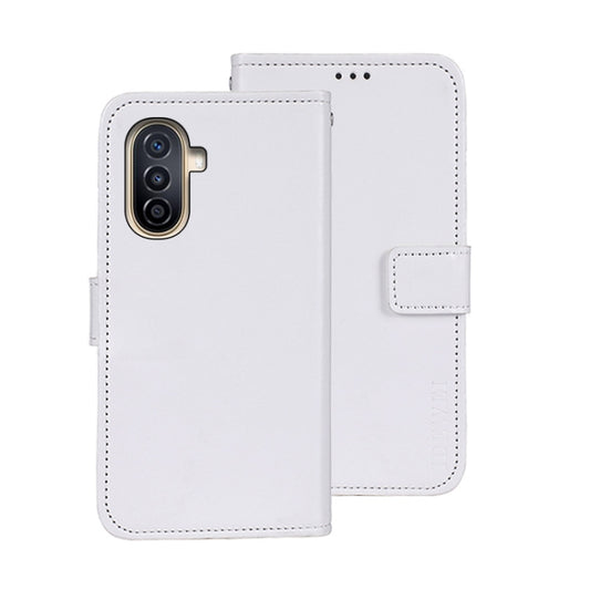 For Huawei nova Y71 idewei Crazy Horse Texture Leather Phone Case with Holder(White) by idewei