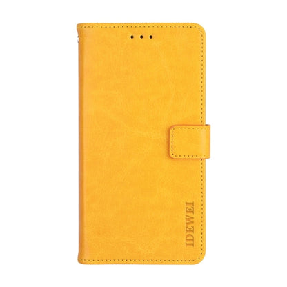 For Huawei nova Y71 idewei Crazy Horse Texture Leather Phone Case with Holder(Yellow) by idewei