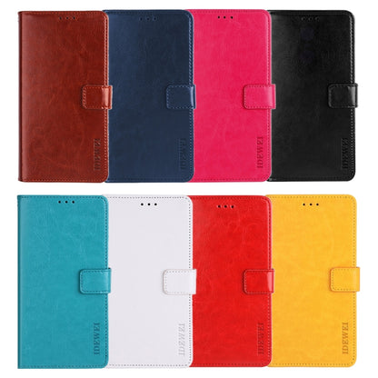 For Huawei nova Y71 idewei Crazy Horse Texture Leather Phone Case with Holder(Black) by idewei