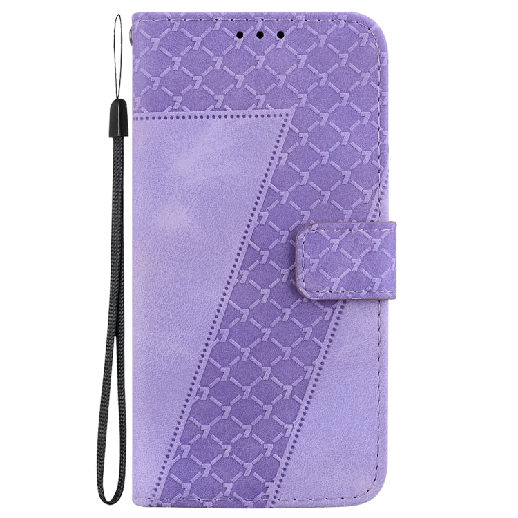 For iPhone 16e Seven-shaped Embossed Leather Phone Case(Purple) by bashfashion