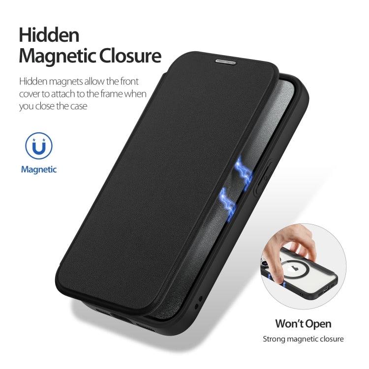 For iPhone 15 Pro DUX DUCIS Skin X Pro Series Magsafe PC + TPU Phone Leather Case(Black) by DUX DUCIS
