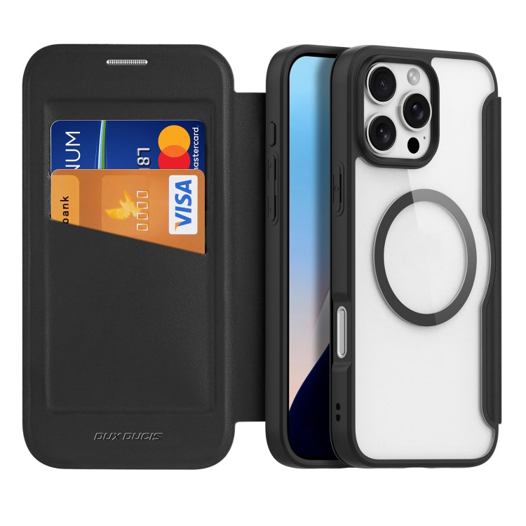 For iPhone 16 Pro DUX DUCIS Skin X Pro Series Magsafe PC + TPU Phone Leather Case(Black) by DUX DUCIS