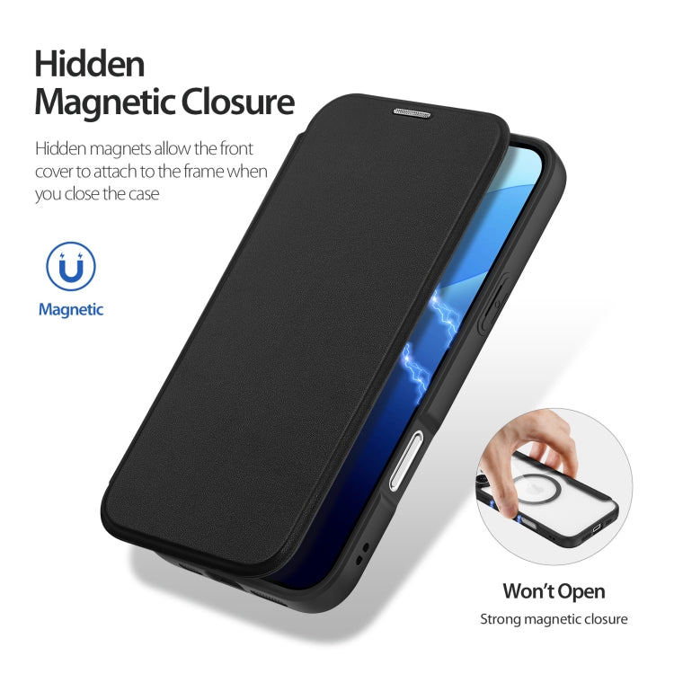 For iPhone 16 Pro DUX DUCIS Skin X Pro Series Magsafe PC + TPU Phone Leather Case(Black) by DUX DUCIS