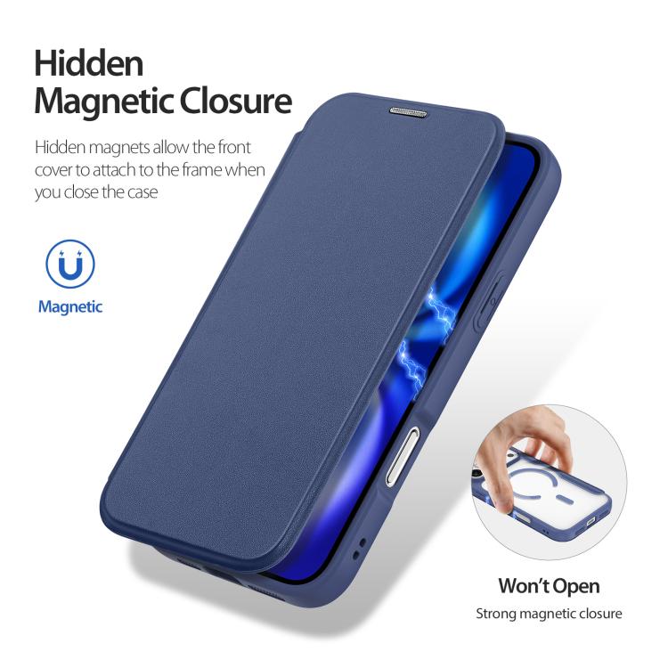 For iPhone 17 Pro Max DUX DUCIS Skin X Pro Series Magsafe PC + TPU Phone Leather Case(Blue) by DUX DUCIS
