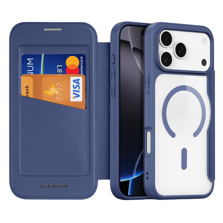 For iPhone 17 Pro DUX DUCIS Skin X Pro Series Magsafe PC + TPU Phone Leather Case(Blue) by DUX DUCIS