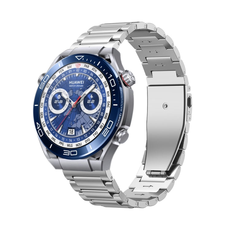 22mm Three Strains Jump Buckle Titanium Metal Watch Band(Silver) by bashfashion