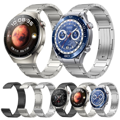 22mm Three Strains Uplift HW Buckle Titanium Metal Watch Band(Silver) by bashfashion