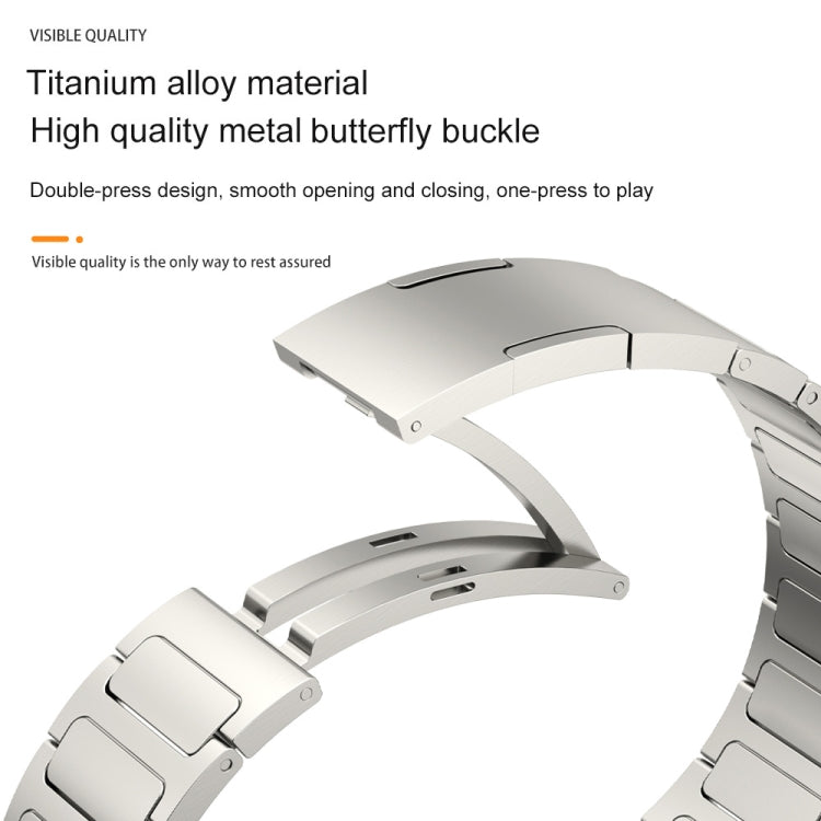 22mm Three Strains Uplift HW Buckle Titanium Metal Watch Band(Silver) by bashfashion
