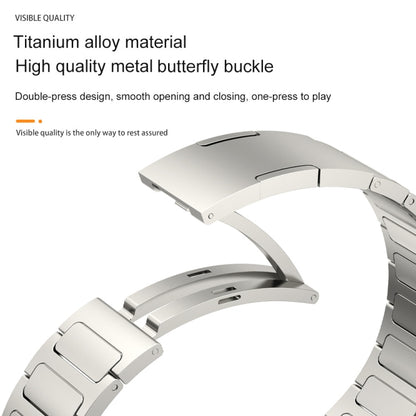 22mm Three Strains Uplift HW Buckle Titanium Metal Watch Band(Silver) by bashfashion