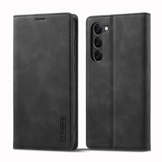For Samsung Galaxy S24+ 5G LC.IMEEKE Strong Magnetism Microfiber Leather Phone Case(Black) by LC.IMEEKE