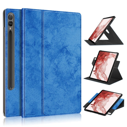 For Samsung Galaxy Tab S9 360 Rotation Stand Smart Leather Tablet Case(Blue) by bashfashion