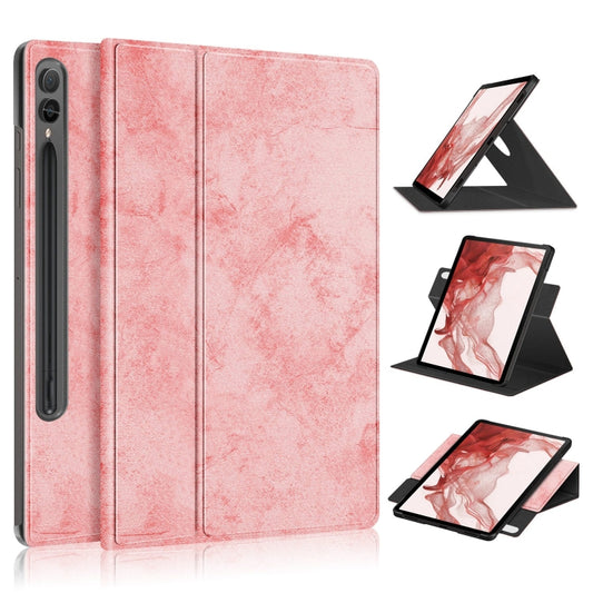 For Samsung Galaxy Tab S9 360 Rotation Stand Smart Leather Tablet Case(Pink) by bashfashion