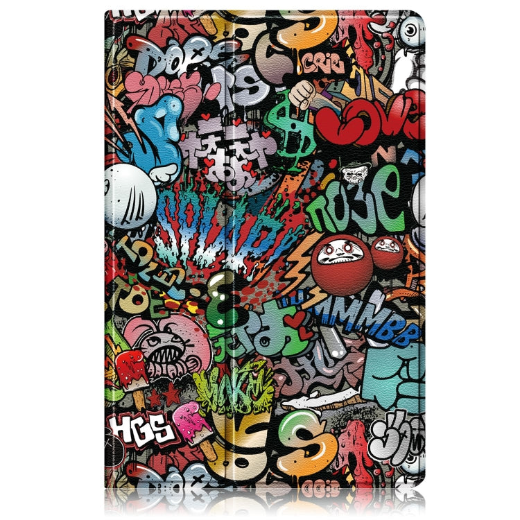 For Samsung Galaxy Tab S9+ 360 Rotation Stand Painted Smart Leather Tablet Case(Graffiti) by bashfashion