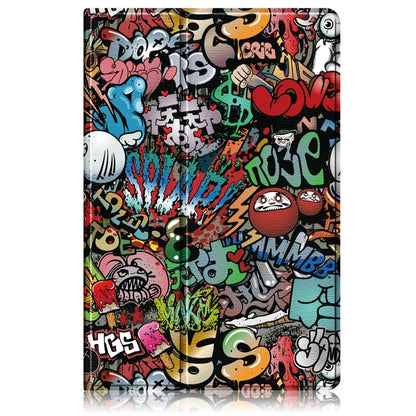 For Samsung Galaxy Tab S9+ 360 Rotation Stand Painted Smart Leather Tablet Case(Graffiti) by bashfashion