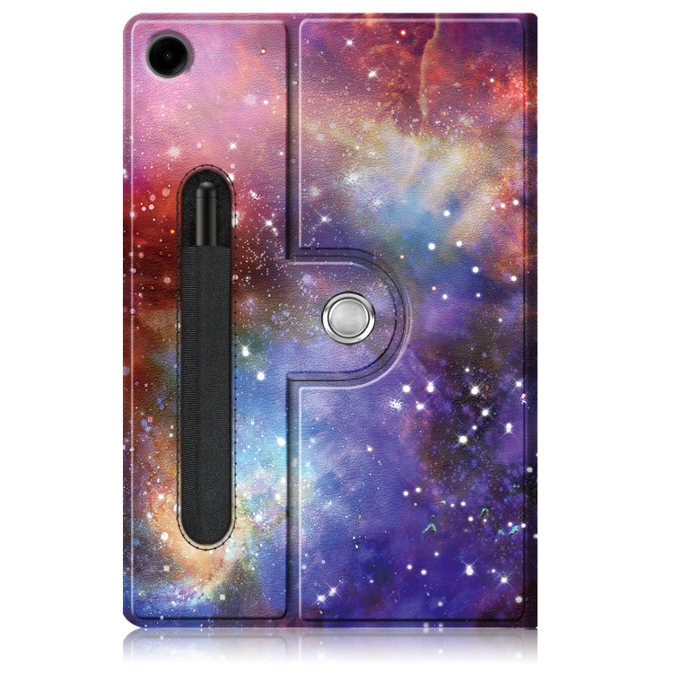 For Samsung Galaxy Tab A11+ / A9+ 360 Rotation Stand Painted Smart Leather Tablet Case(Milky Way) by bashfashion
