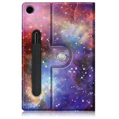 For Samsung Galaxy Tab A11+ / A9+ 360 Rotation Stand Painted Smart Leather Tablet Case(Milky Way) by bashfashion