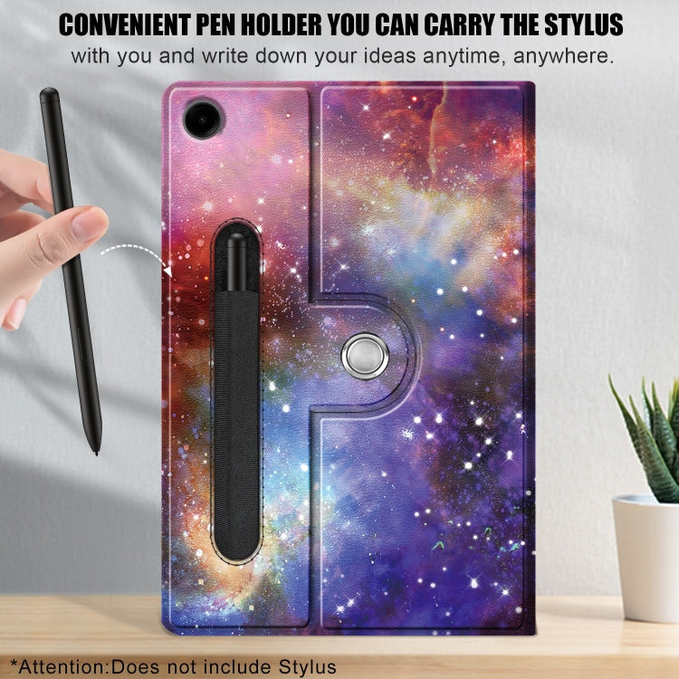 For Samsung Galaxy Tab A11+ / A9+ 360 Rotation Stand Painted Smart Leather Tablet Case(Milky Way) by bashfashion