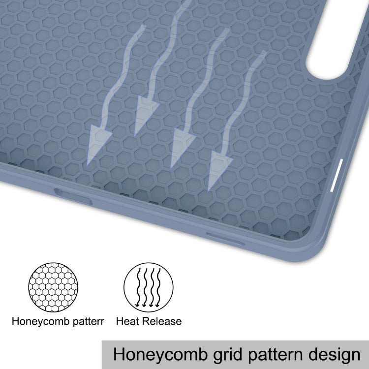 For Samsung Galaxy Tab S9 3-Fold Pure Color TPU Smart Leather Tablet Case with Pen Slot(Lavender) by bashfashion