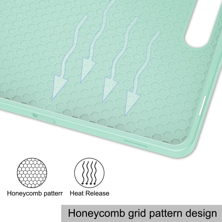 For Samsung Galaxy Tab S9 3-Fold Pure Color TPU Smart Leather Tablet Case with Pen Slot(Mint Green) by bashfashion