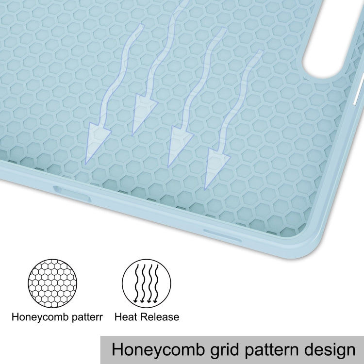 For Samsung Galaxy Tab S9+ 3-Fold Pure Color TPU Smart Leather Tablet Case with Pen Slot(Light Blue) by bashfashion