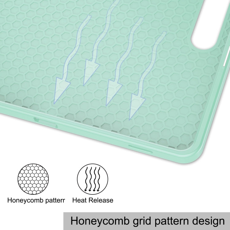 For Samsung Galaxy Tab S9+ 3-Fold Pure Color TPU Smart Leather Tablet Case with Pen Slot(Mint Green) by bashfashion