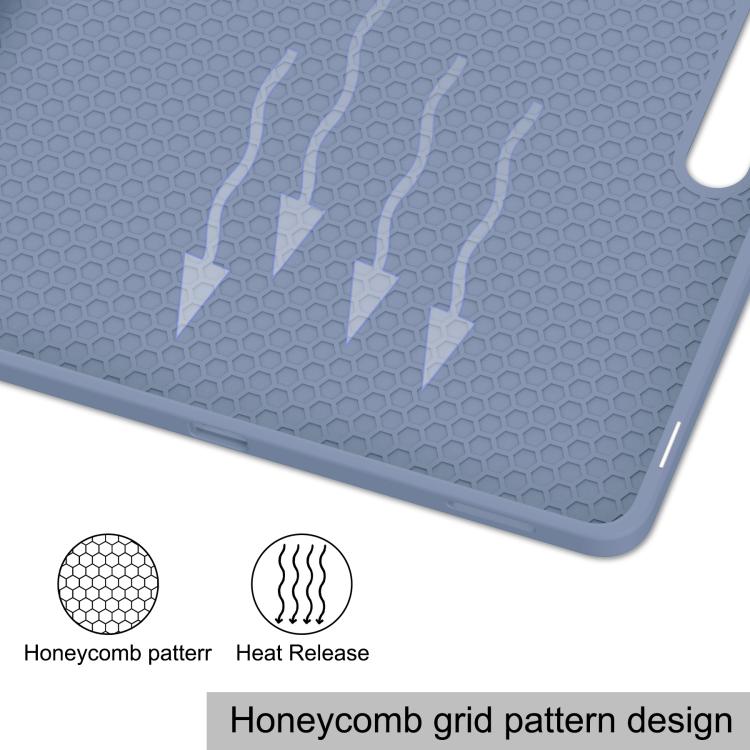 For Samsung Galaxy Tab S10 FE+ 3-Fold Pure Color TPU Smart Leather Tablet Case with Pen Slot(Lavender) by bashfashion