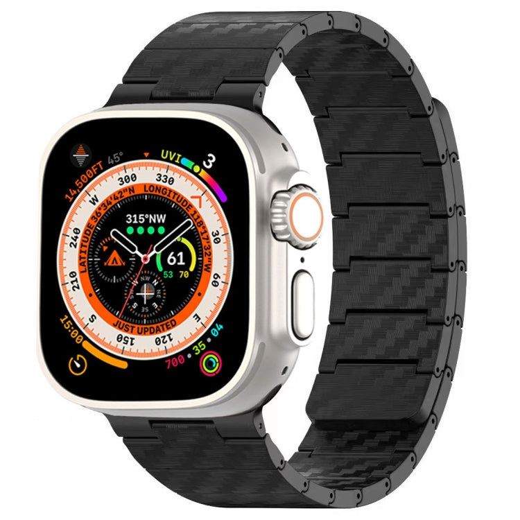 For Apple Watch Ultra 49mm Carbon Fiber Magnetic Loop Watch Band(Black) by bashfashion