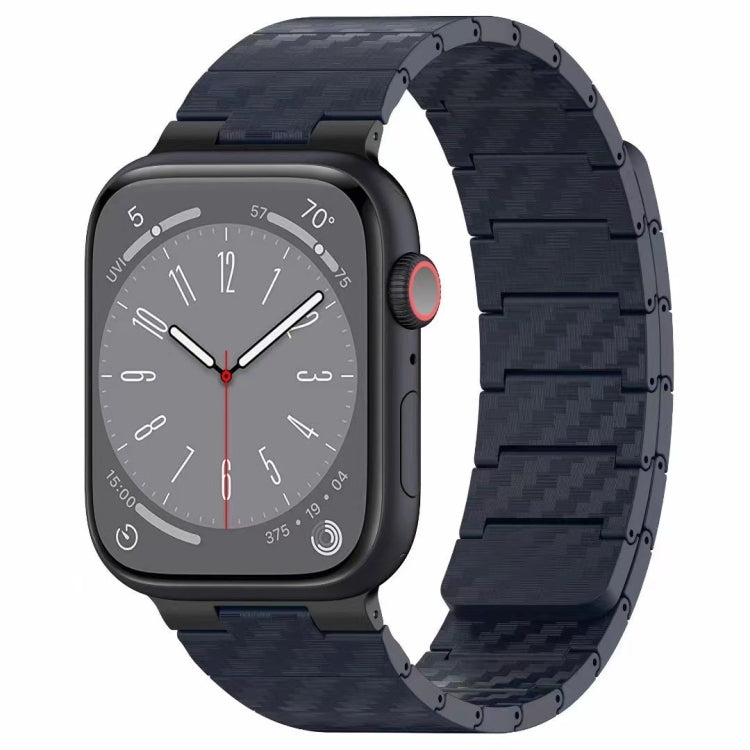 For Apple Watch Series 4 44mm Carbon Fiber Magnetic Loop Watch Band(Midnight Blue) by bashfashion