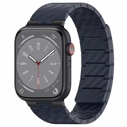 For Apple Watch 38mm Carbon Fiber Magnetic Loop Watch Band(Midnight Blue) by bashfashion