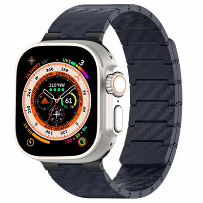 For Apple Watch Ultra 2 49mm Carbon Fiber Magnetic Loop Watch Band(Midnight Blue) by bashfashion