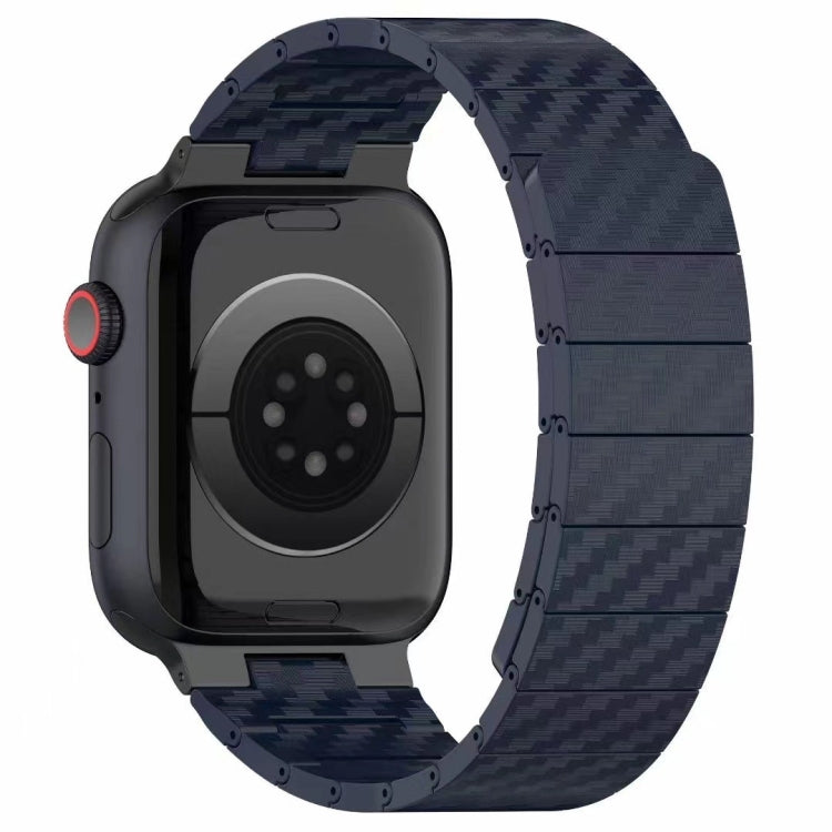 For Apple Watch SE 2023 40mm Carbon Fiber Magnetic Loop Watch Band(Midnight Blue) by bashfashion