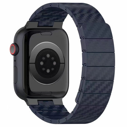 For Apple Watch SE 2023 40mm Carbon Fiber Magnetic Loop Watch Band(Midnight Blue) by bashfashion