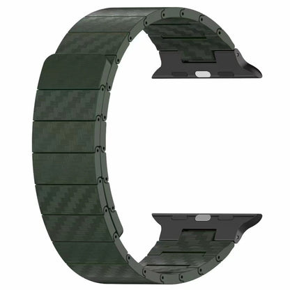For Apple Watch Series 3 42mm Carbon Fiber Magnetic Loop Watch Band(Black) by bashfashion
