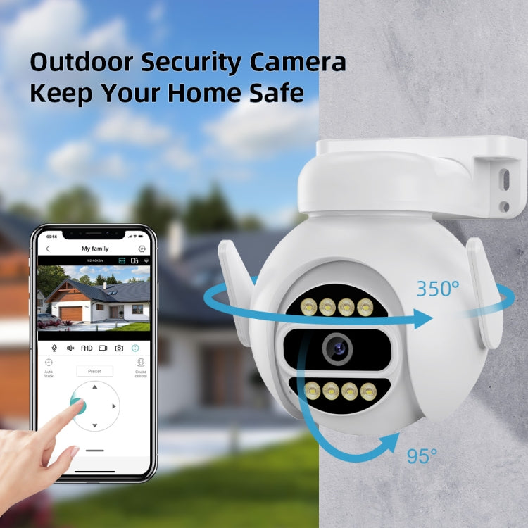 A8-C2 2MP Smart WiFi Surveillance IP Camera, Dual-light Full Color Night Vision / Two Way Audio / TF Card, Power Plug:EU Plug(White) by bashfashion