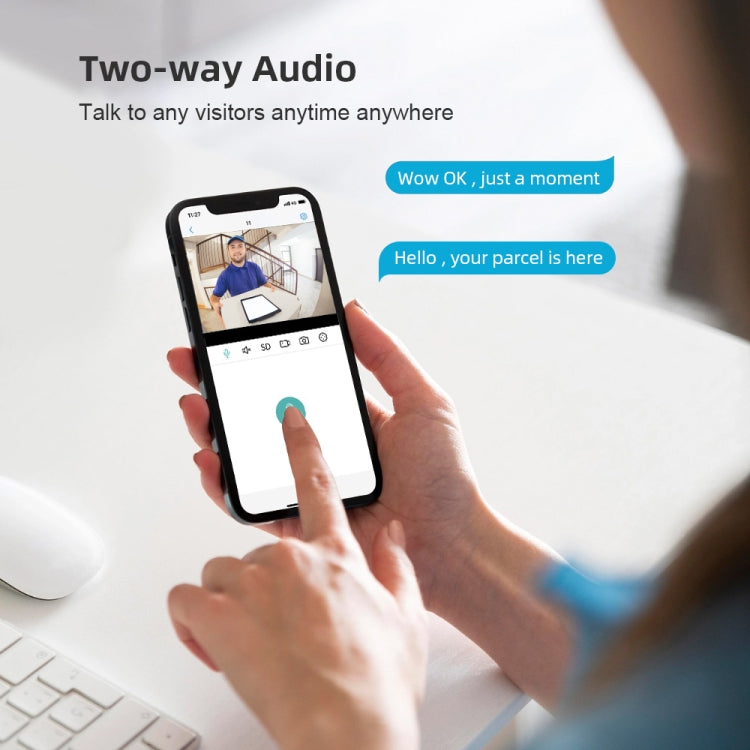 A8-C2 2MP Smart WiFi Surveillance IP Camera, Dual-light Full Color Night Vision / Two Way Audio / TF Card, Power Plug:EU Plug(White) by bashfashion