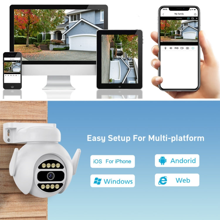 A8-C2 2MP Smart WiFi Surveillance IP Camera, Dual-light Full Color Night Vision / Two Way Audio / TF Card, Power Plug:AU Plug(White) by bashfashion