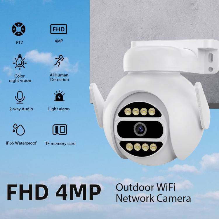 A8-C2 2MP Smart WiFi Surveillance IP Camera, Dual-light Full Color Night Vision / Two Way Audio / TF Card, Power Plug:US Plug(White) by bashfashion