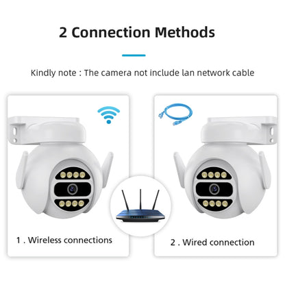 A8-C2 2MP Smart WiFi Surveillance IP Camera, Dual-light Full Color Night Vision / Two Way Audio / TF Card, Power Plug:UK Plug(White) by bashfashion