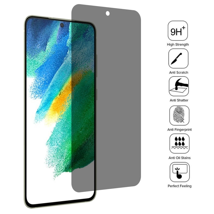 For Samsung Galaxy S21 FE 5G Flat Surface Privacy Tempered Glass Film by bashfashion