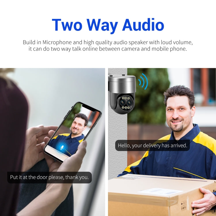 ESCAM G03 2x4MP Dual Lens Zoom 8X Dual Light Source WiFi Camera Support Two-way Voice & Motion Detection(AU Plug) by ESCAM